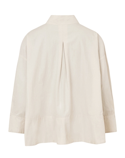 Rabens Saloner - Smea Poplin Flared Skjorte - Clay